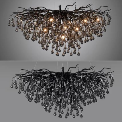 Paul Neuhaus 2192-18 - Viseći luster na kabelu ICICLE 10xG9/40W/230V 50x100 cm crni