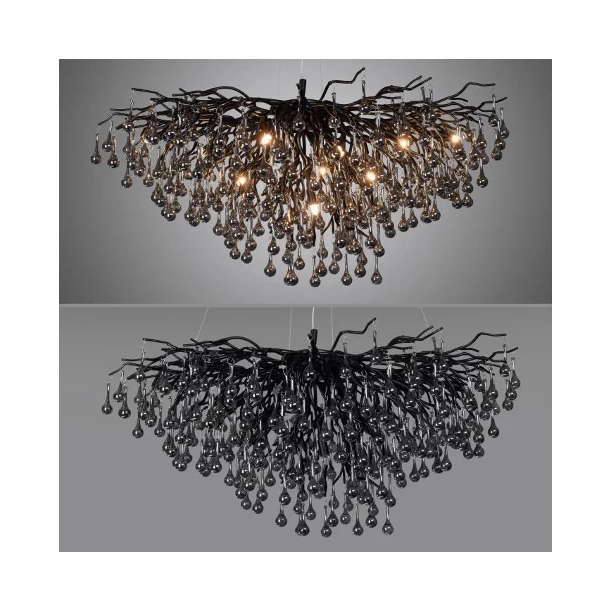 Paul Neuhaus 2192-18 - Viseći luster na kabelu ICICLE 10xG9/40W/230V 50x100 cm crni