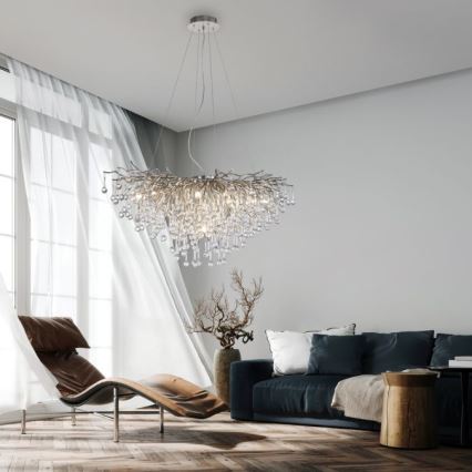 Paul Neuhaus 2192-55 - Luster na sajli ICICLE 10xG9/40W/230V 50x100 cm sjajni krom