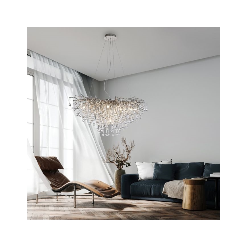 Paul Neuhaus 2192-55 - Luster na sajli ICICLE 10xG9/40W/230V 50x100 cm sjajni krom