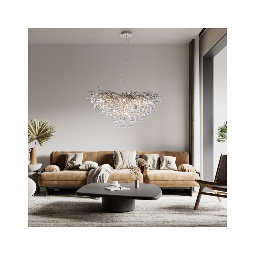Paul Neuhaus 2192-55 - Luster na sajli ICICLE 10xG9/40W/230V 50x100 cm sjajni krom