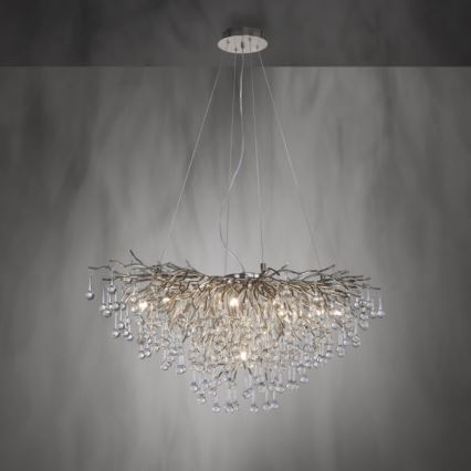 Paul Neuhaus 2192-55 - Luster na sajli ICICLE 10xG9/40W/230V 50x100 cm sjajni krom