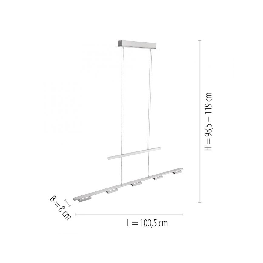 Paul Neuhaus 2446-55 - LED Prigušivi luster na sajli INIGO 5xLED/4W/230V