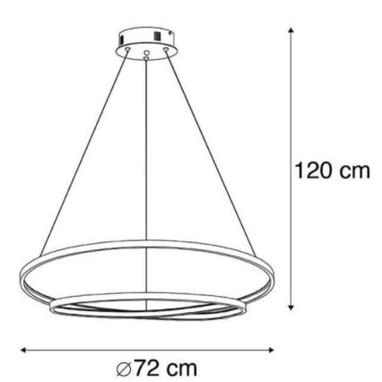 Paul Neuhaus 2474-21 - LED Prigušivi luster na sajli ROMAN LED/40W/230V sjajni krom