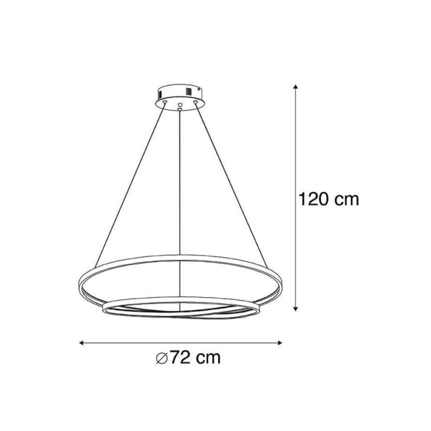 Paul Neuhaus 2474-21 - LED Prigušivi luster na sajli ROMAN LED/40W/230V sjajni krom