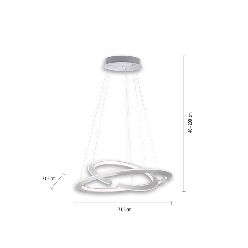 Paul Neuhaus 2491-55 - LED Prigušivi luster na sajli ALESSA 2xLED/26W/230V + DU