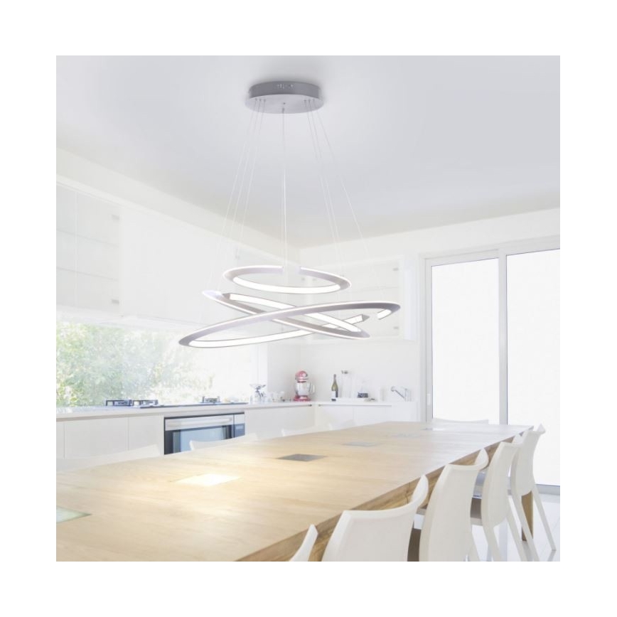 Paul Neuhaus 2493-55 - LED prigušivač luster na užetu ALESSA 3xLED/38W/230V + daljinski upravljač