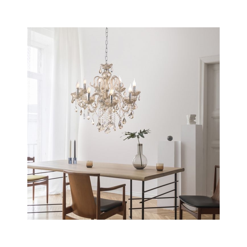 Paul Neuhaus 3081-97 - Kristalni luster na lancu GRACIA 8xE14/40W/230V zlatna
