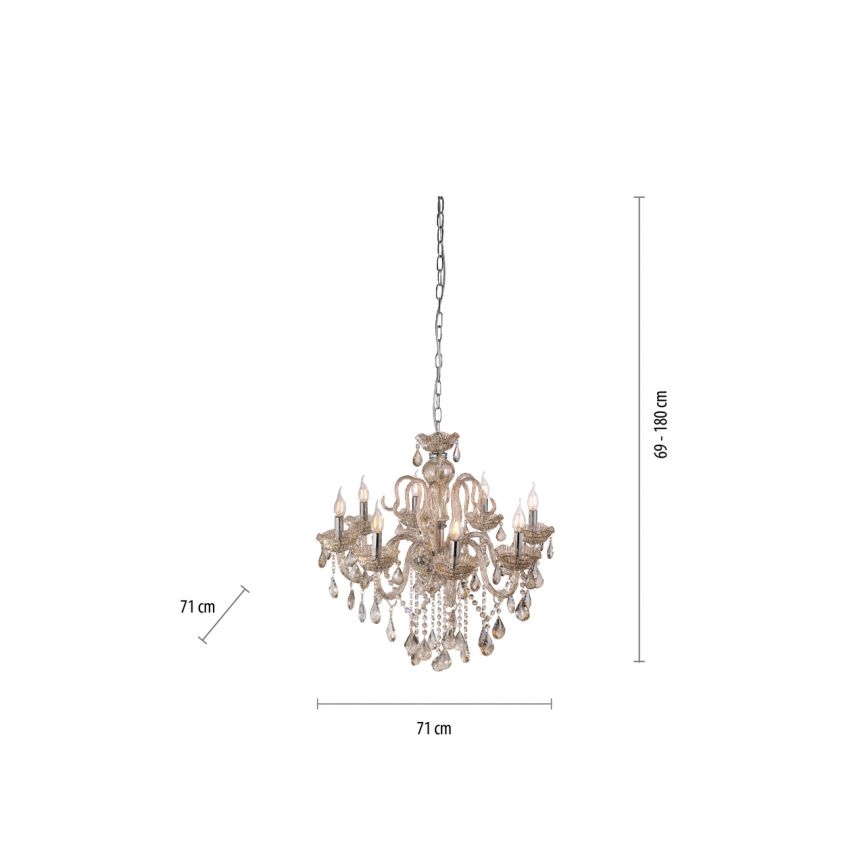 Paul Neuhaus 3081-97 - Kristalni luster na lancu GRACIA 8xE14/40W/230V zlatna