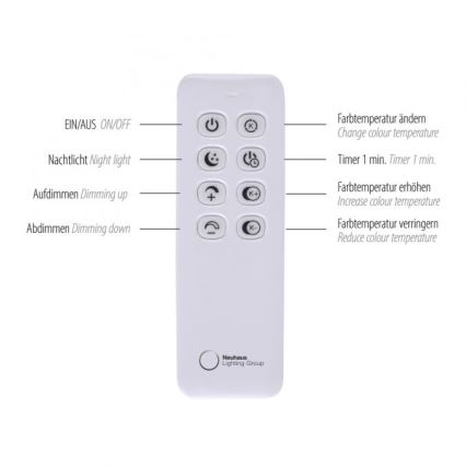 Paul Neuhaus 319-18 - LED Prigušiva podna lampa HULA LED/21,5W/230V 2700-5000K + daljinski upravljač