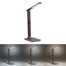 Paul Neuhaus 4595-23 - LED Prigušiva stolna lampa s upravljanjem na dodir i bežičnim punjenjem ADRIANO LED/5W/230V smeđa
