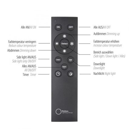 Paul Neuhaus 6121-79 - LED Prigušiva reflektorska svjetiljka PURE 4xLED/4W/230V + LED/9W 2700-5000K + daljinski upravljač