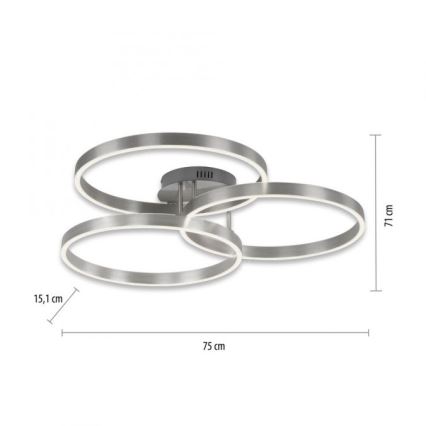 Paul Neuhaus 6233-55 - LED Prigušiva stropna svjetiljka PAAN LED/45,5W/230V 2700-5000K + daljinski upravljač