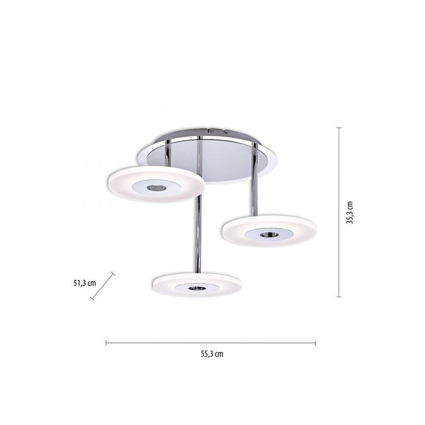 Paul Neuhaus 6446-55 - LED Prigušivi ugradbeni luster ADALI 3xLED/13W/230V