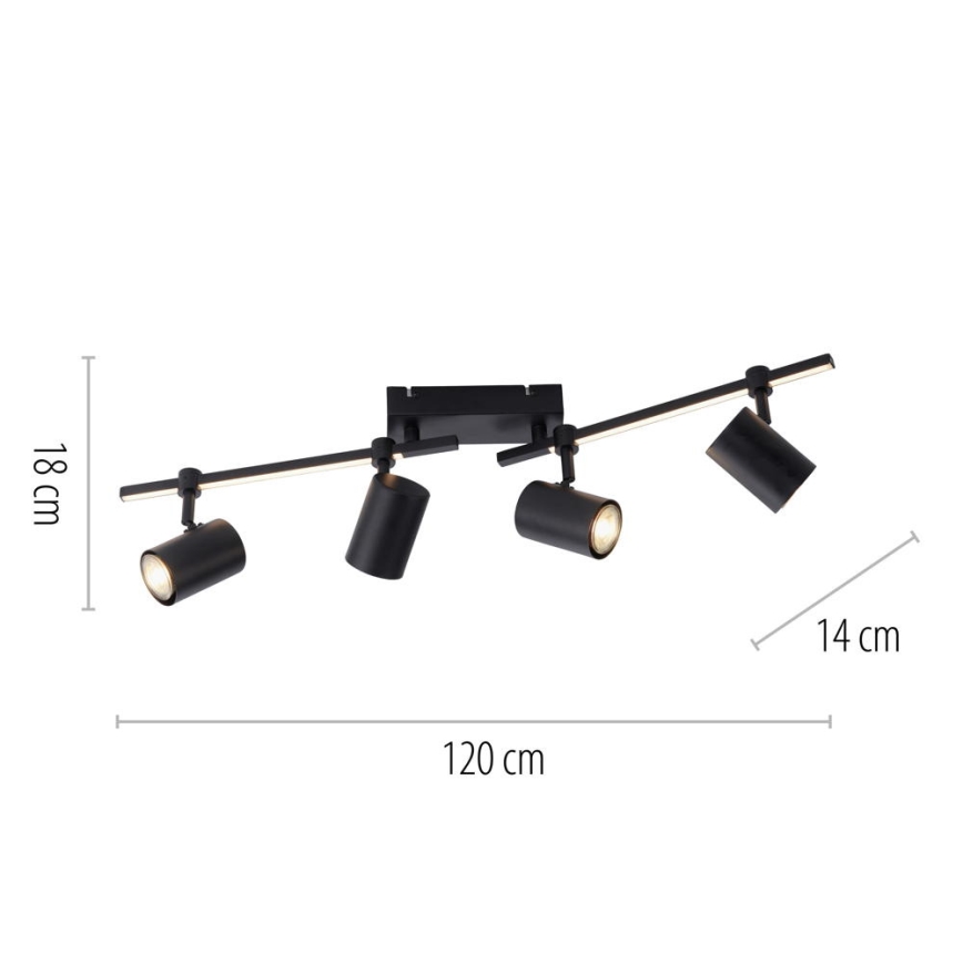Paul Neuhaus 6525-18 - LED Reflektorska svjetiljka BARIK 4xGU10/4,5W/230V + LED/10W