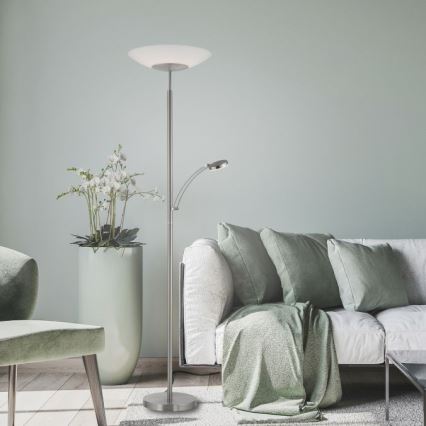 Paul Neuhaus 655-55 - LED podna svjetiljka ALFRED s prigušivanjem LED/28W+LED/4W/230V sjajni krom