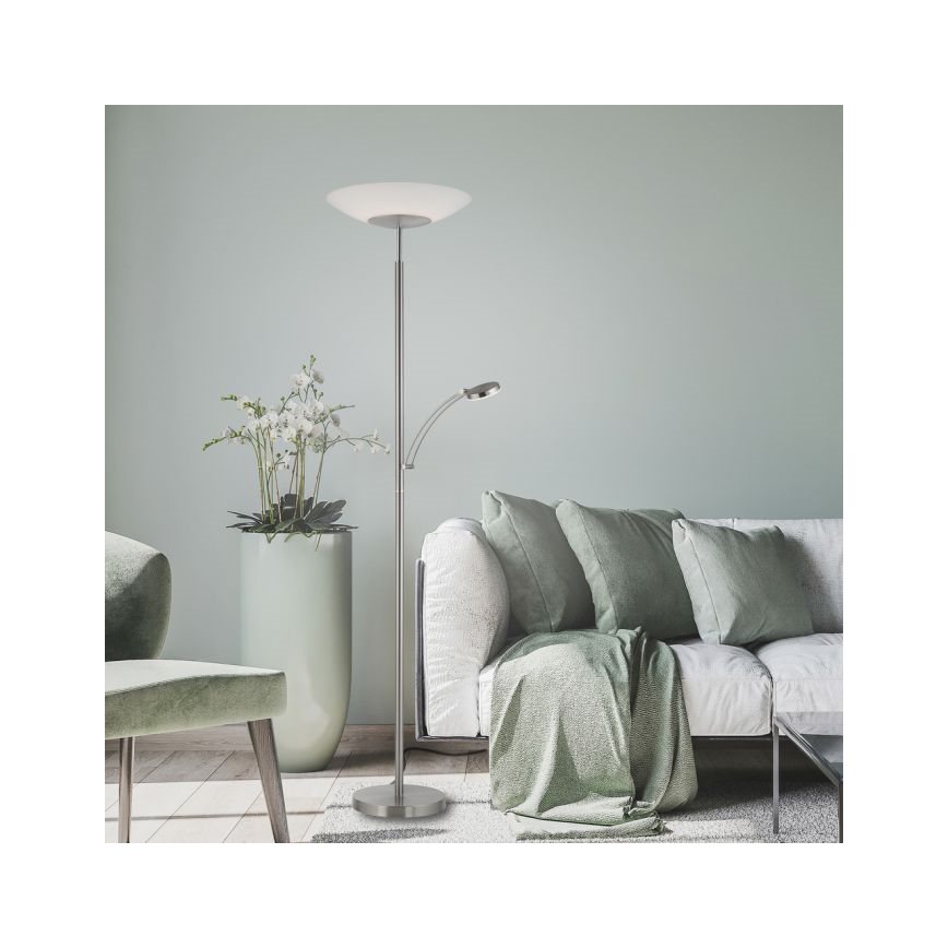 Paul Neuhaus 655-55 - LED podna svjetiljka ALFRED s prigušivanjem LED/28W+LED/4W/230V sjajni krom