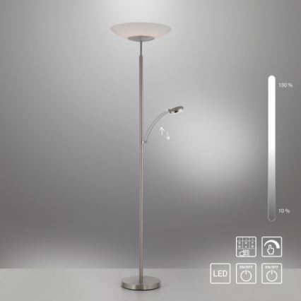 Paul Neuhaus 655-55 - LED podna svjetiljka ALFRED s prigušivanjem LED/28W+LED/4W/230V sjajni krom
