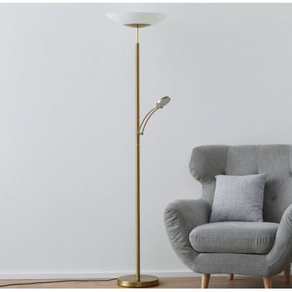 Paul Neuhaus 655-60 - LED stajaća lampa ALFRED s mogućnošću prigušivanja LED/28W/230V+LED/4W/230V mesing