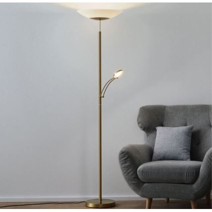 Paul Neuhaus 655-60 - LED stajaća lampa ALFRED s mogućnošću prigušivanja LED/28W/230V+LED/4W/230V mesing