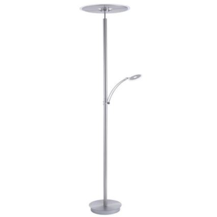 Paul Neuhaus 673-55 - LED podna lampa s prigušivanjem ARTUR 2xLED/21W/230V+LED/6W sjajni krom