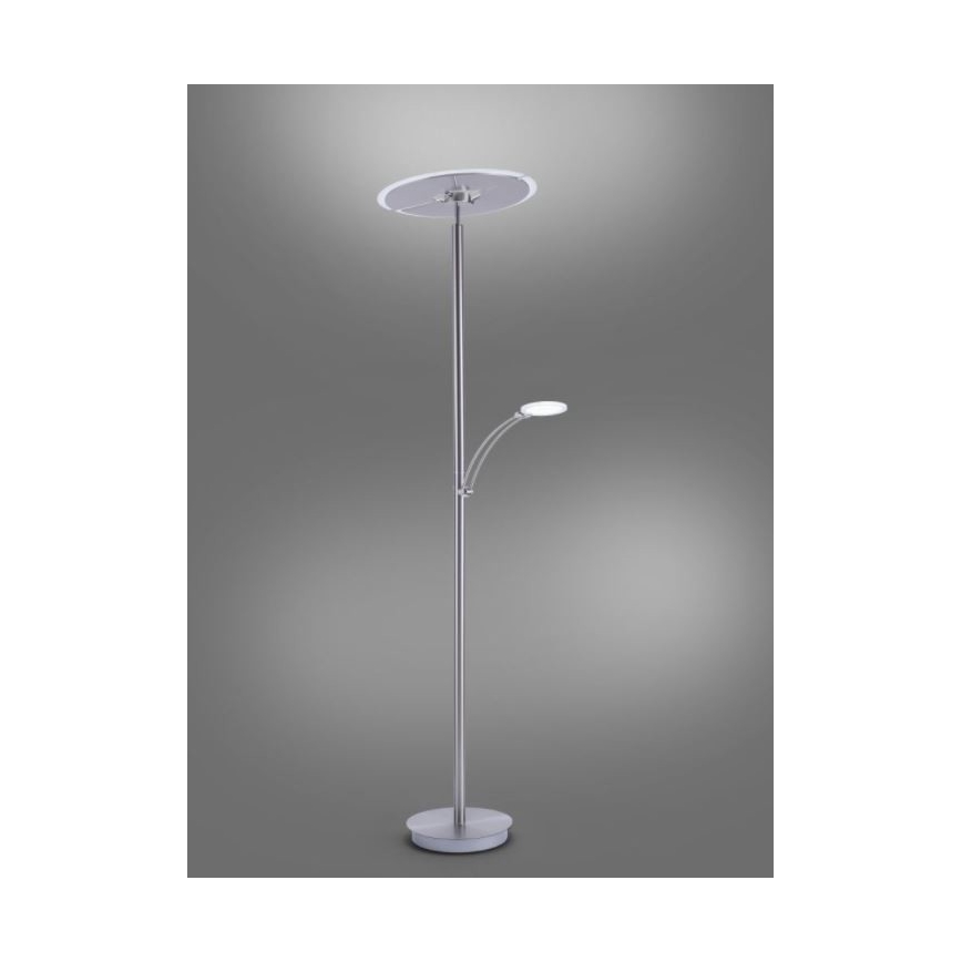Paul Neuhaus 673-55 - LED podna lampa s prigušivanjem ARTUR 2xLED/21W/230V+LED/6W sjajni krom