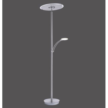 Paul Neuhaus 673-55 - LED podna lampa s prigušivanjem ARTUR 2xLED/21W/230V+LED/6W sjajni krom