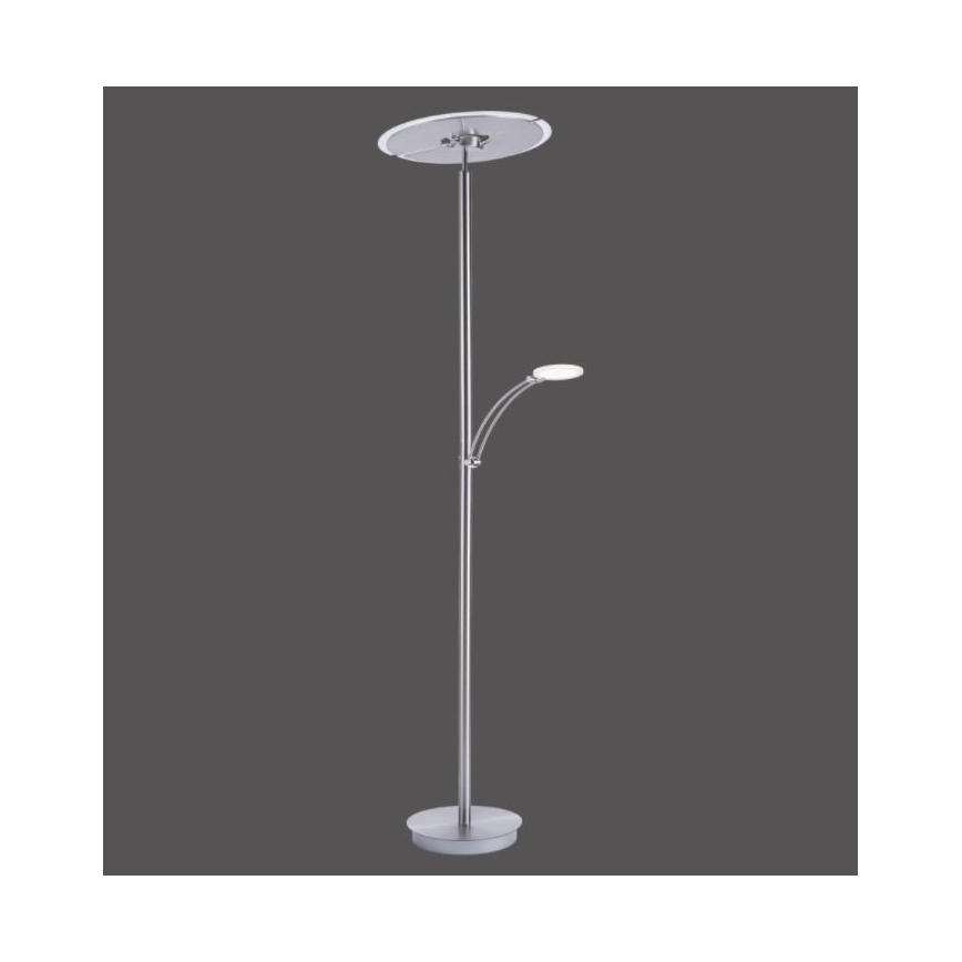 Paul Neuhaus 673-55 - LED podna lampa s prigušivanjem ARTUR 2xLED/21W/230V+LED/6W sjajni krom