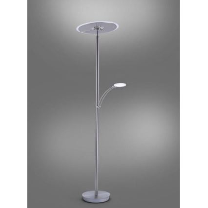 Paul Neuhaus 673-55 - LED podna lampa s prigušivanjem ARTUR 2xLED/21W/230V+LED/6W sjajni krom
