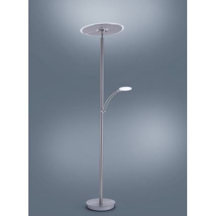 Paul Neuhaus 673-55 - LED podna lampa s prigušivanjem ARTUR 2xLED/21W/230V+LED/6W sjajni krom