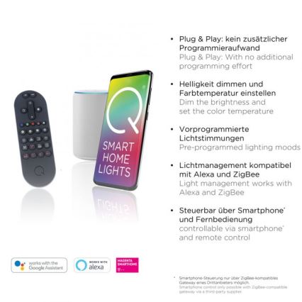 Paul Neuhaus 8007-70 - LED Prigušiva stropna svjetiljka Q-PIATO LED/35W/230V 2700-5000K Wi-Fi + daljinski upravljač