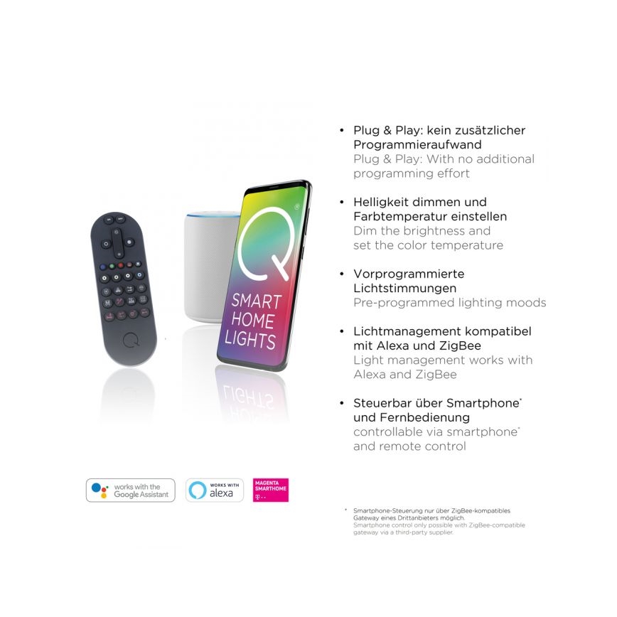 Paul Neuhaus 8007-70 - LED Prigušiva stropna svjetiljka Q-PIATO LED/35W/230V 2700-5000K Wi-Fi + daljinski upravljač