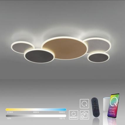 Paul Neuhaus 8008-70 - LED Prigušiva stropna svjetiljka Q-PIATO LED/49W/230V 2700-5000K Wi-Fi + daljinski upravljač