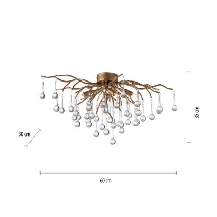 Paul Neuhaus 8090-11 - Nadgradni luster ICICLE 4xG9/40W/230V 30x60 cm mesing