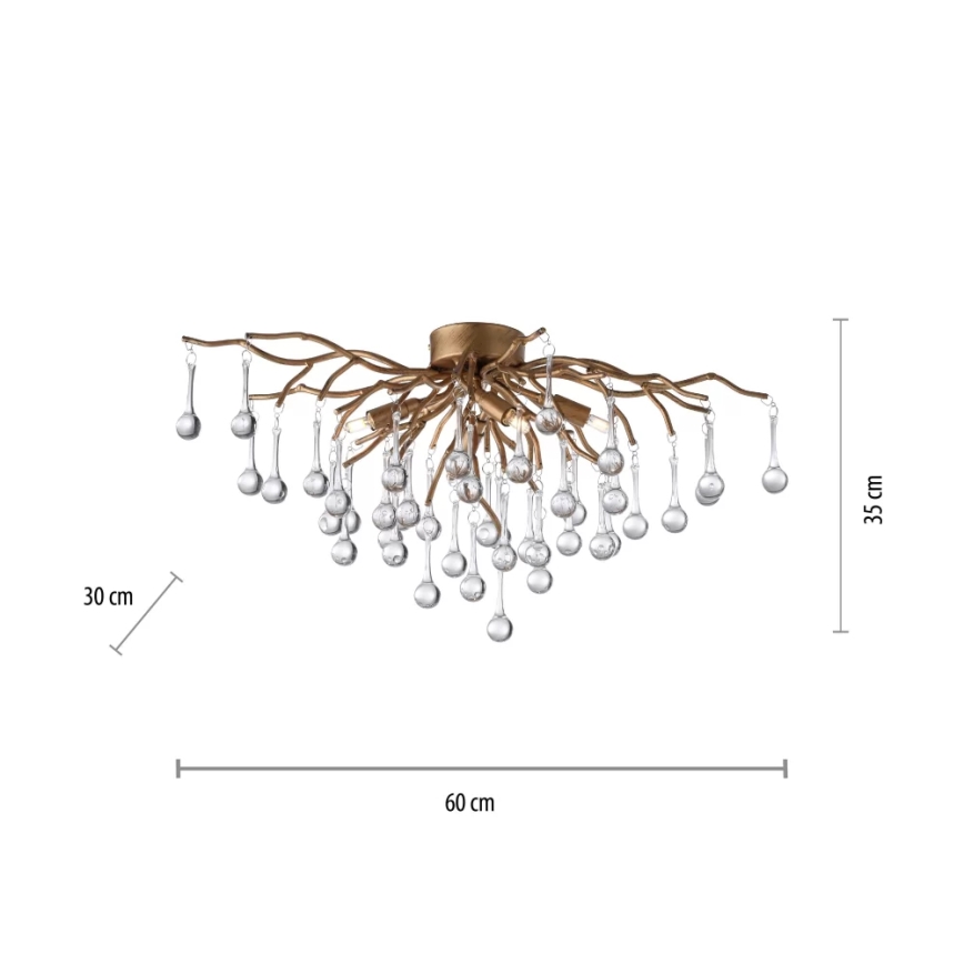 Paul Neuhaus 8090-11 - Nadgradni luster ICICLE 4xG9/40W/230V 30x60 cm mesing