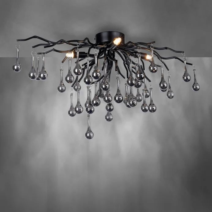 Paul Neuhaus 8090-18 - Stropni luster ICICLE 4xG9/40W/230V 30x60 cm crna