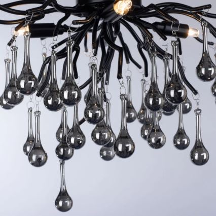 Paul Neuhaus 8090-18 - Stropni luster ICICLE 4xG9/40W/230V 30x60 cm crna