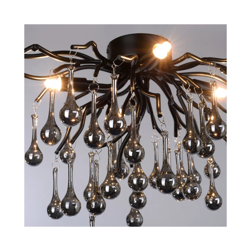 Paul Neuhaus 8090-18 - Stropni luster ICICLE 4xG9/40W/230V 30x60 cm crna