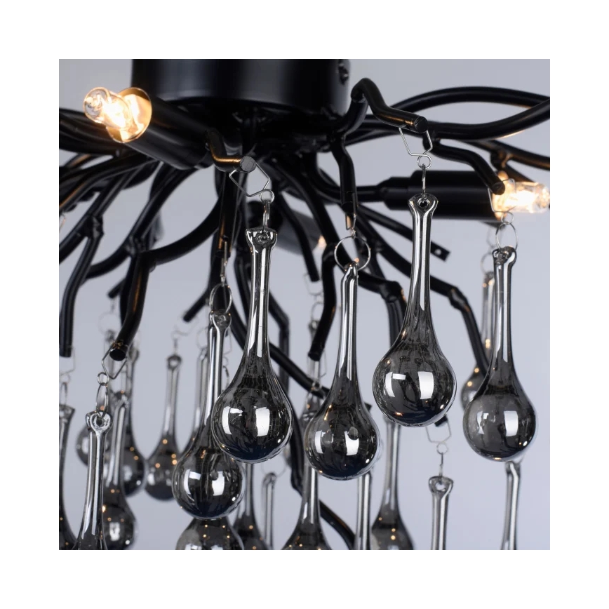 Paul Neuhaus 8090-18 - Stropni luster ICICLE 4xG9/40W/230V 30x60 cm crna