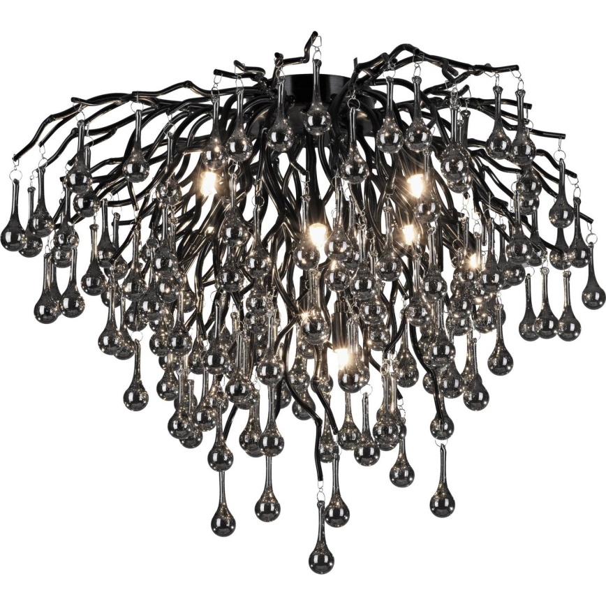 Paul Neuhaus 8091-18 - Stropni luster ICICLE 9xG9/40W/230V Ø 50 cm crna