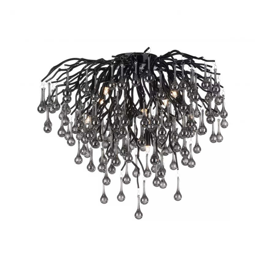 Paul Neuhaus 8091-18 - Stropni luster ICICLE 9xG9/40W/230V Ø 50 cm crna
