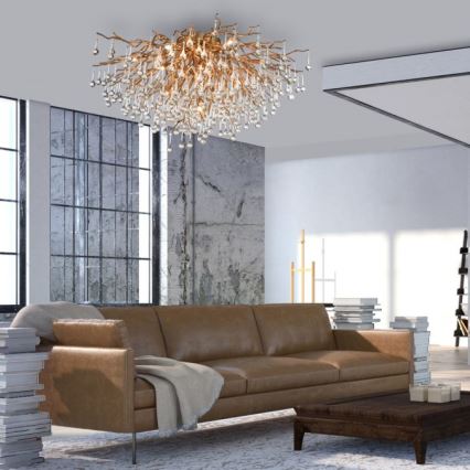 Paul Neuhaus 8092-11 - Nadgradni luster ICICLE 14xG9/40W/230V pr. 100 cm mesing