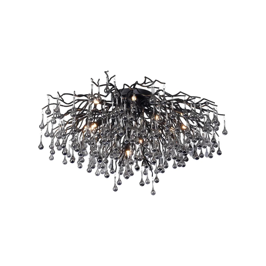 Paul Neuhaus 8092-18 - Plafonski luster ICICLE 14xG9/40W/230V Ø 100 cm crni