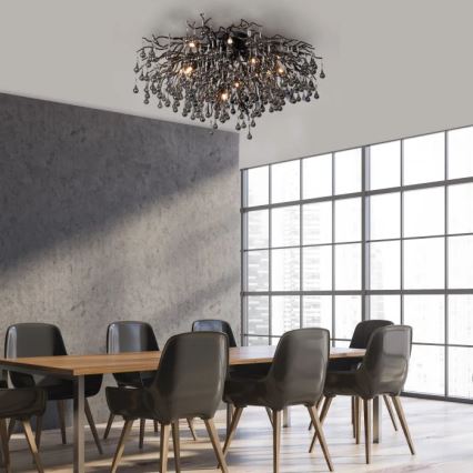 Paul Neuhaus 8092-18 - Plafonski luster ICICLE 14xG9/40W/230V Ø 100 cm crni