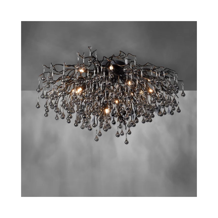 Paul Neuhaus 8092-18 - Plafonski luster ICICLE 14xG9/40W/230V Ø 100 cm crni