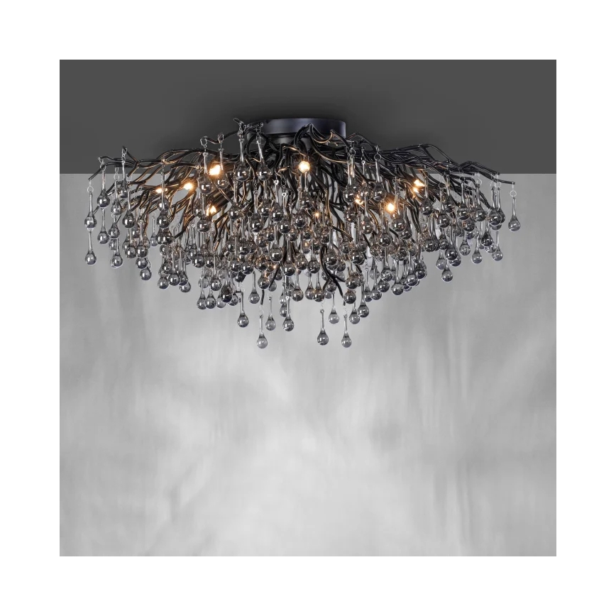 Paul Neuhaus 8092-18 - Plafonski luster ICICLE 14xG9/40W/230V Ø 100 cm crni