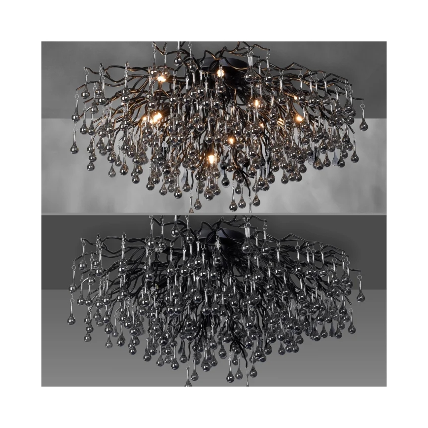 Paul Neuhaus 8092-18 - Plafonski luster ICICLE 14xG9/40W/230V Ø 100 cm crni