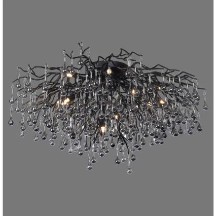 Paul Neuhaus 8092-18 - Plafonski luster ICICLE 14xG9/40W/230V Ø 100 cm crni