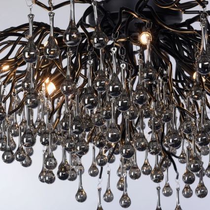 Paul Neuhaus 8092-18 - Plafonski luster ICICLE 14xG9/40W/230V Ø 100 cm crni