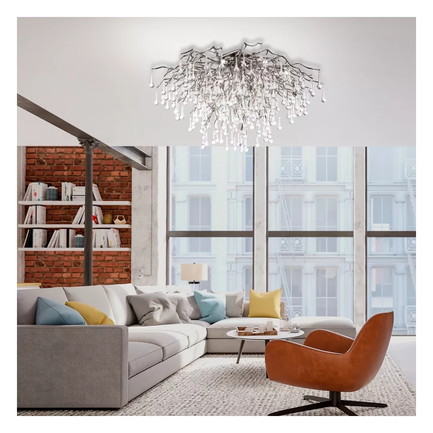 Paul Neuhaus 8092-55 - Stropni luster ICICLE za površinsku montažu 14xG9/40W/230V Ø 100 cm sjajni krom